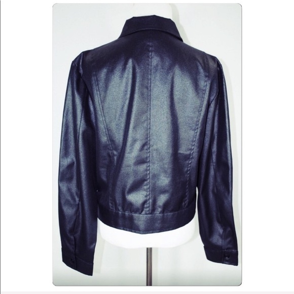 XOXO shimmery satiny lightweight moto shirt jacket shaket size L - Picture 3 of 4